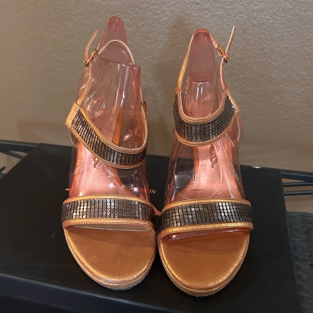 Nina Copper 4” Strappy Heels size 7